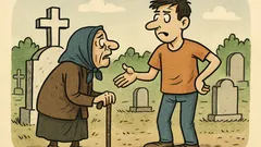 Vic: Na groblju stoji momak kad…