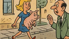 Vic: Ide plavuša ulicom s prasetom