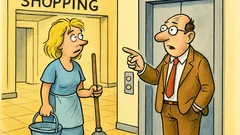 Vic: Plavuša čisti lift u shopping centru…