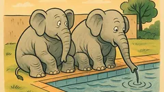 Vic: Sjede dva slona pored bazena…