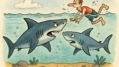 Vic: Veliki morski pas uči sina loviti