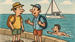 Vic: Pričaju dva turista na obali